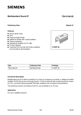 Интегрална схема  TDA6160-2S