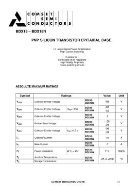 Транзистор BDX18