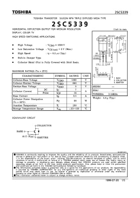 Транзистор 2SC5339 TO-3P