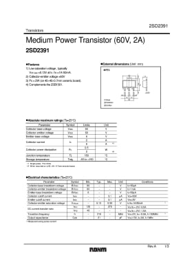 Транзистор 2SD2391Q  MPT3