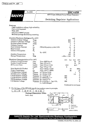 Транзистор 2SC4458 TO-3PF