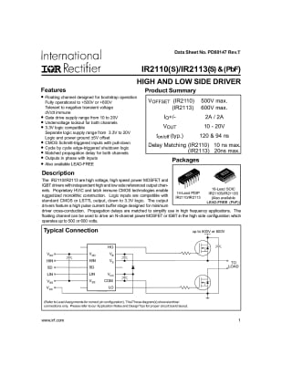 Интегрална схема  IR2110PBF DIP-14