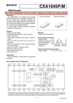Интегрална схема  CXA1645M/P