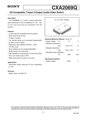 Интегрална схема  CXA2069Q   SMD