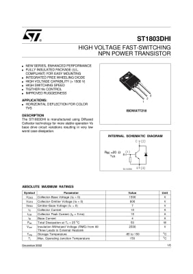 Транзистор MD1803DFX TO-3PF