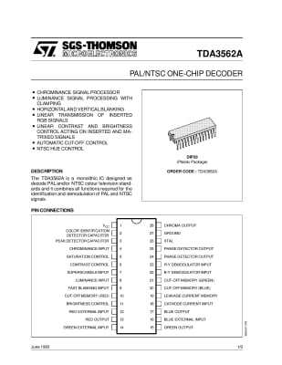 Интегрална схема  TDA3562 KP1021