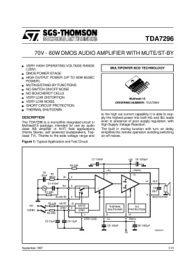 Интегрална схема  TDA7296 SQL-15
