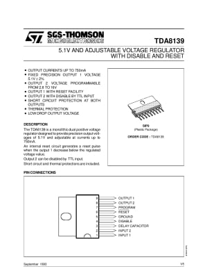 Интегрална схема  TDA8139 SIP-9