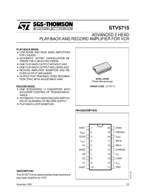 Интегрална схема STV5715 SMD