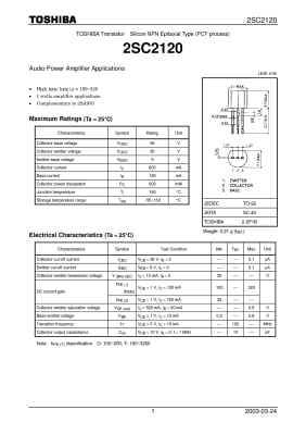 Транзистор 2SC2120
