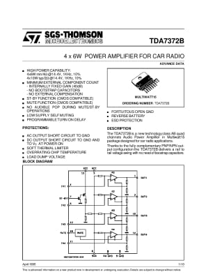 Интегрална схема  TDA7372B TDA7372A