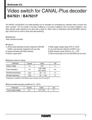 Интегрална схема  BA7631