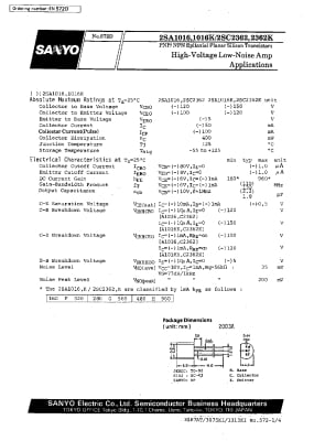 Транзистор 2SA1016 TO-92