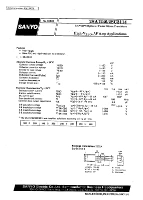 Транзистор 2SA1246 TO-92