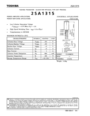 Транзистор 2SA1315 TO-92MOD