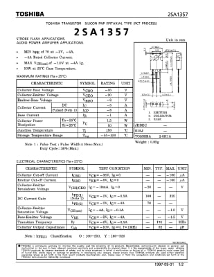 Транзистор 2SA1357 TO-126