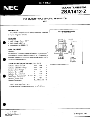 Транзистор 2SA1412   TO-252D2PAK