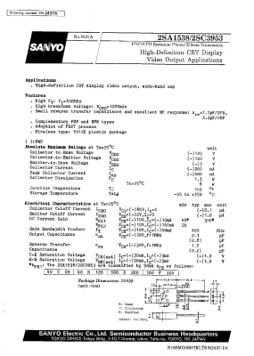 Транзистор 2SA1538 TO-126