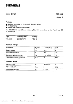 Интегрална схема  TDA5850 DIP-8