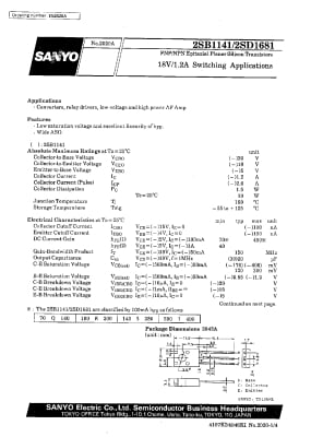 Транзистор 2SB1141