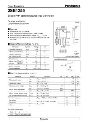 Транзистор 2SB1255 TO-3PF