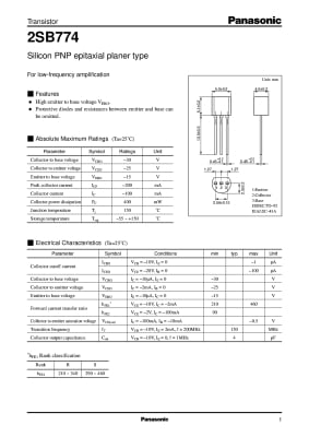 Транзистор 2SB774 TO-92