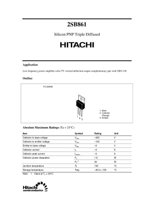 Транзистор 2SB861 TO-220