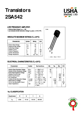 Транзистор 2SA542 SOT-37