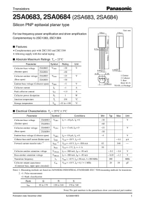 Транзистор 2SA683 TO-92