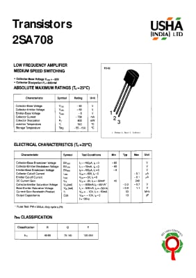 Транзистор 2SA708 TO-92
