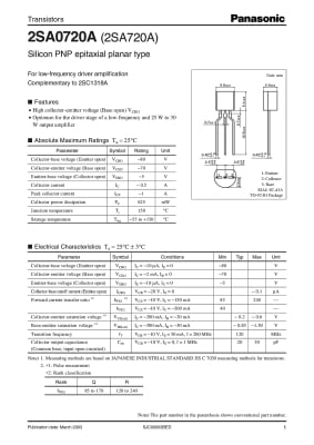 Транзистор 2SA720 TO-92