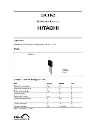 Транзистор 2SC1162 TO-126  Original