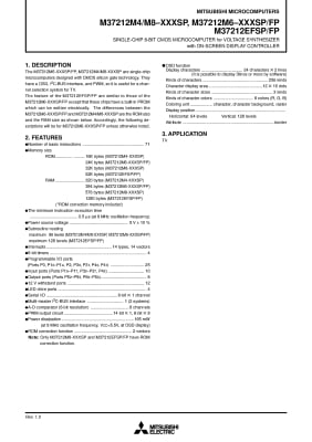 Интегрална схема  M37212M4-054SP