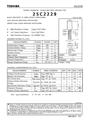 Транзистор 2SC2229 TO-92