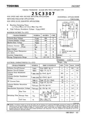 Транзистор 2SC3307 TO-218