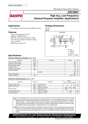 Транзистор 2SC3807 TO-126 ORIGINAL
