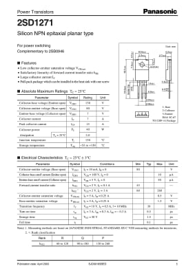 Транзистор 2SD1271 TO-220
