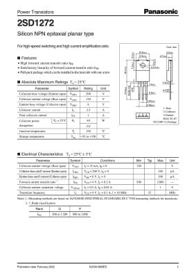 Транзистор 2SD1272 TO-220F