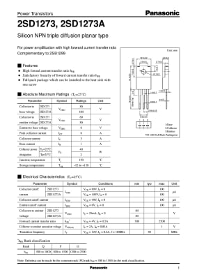 Транзистор 2SD1273 TO-220F