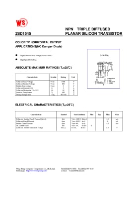 Транзистор 2SD1545 TO-3PF