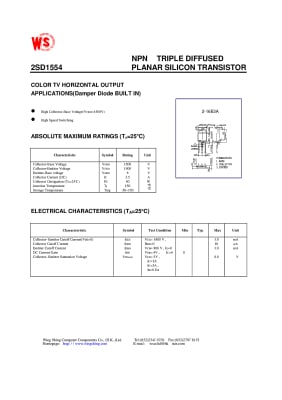 Транзистор 2SD1554 TO-3PF