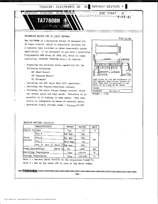 Интегрална схема  TA7780N