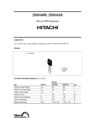 Транзистор 2SD1609 TO-126
