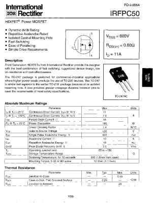 Транзистор IRFPC50 TO-247