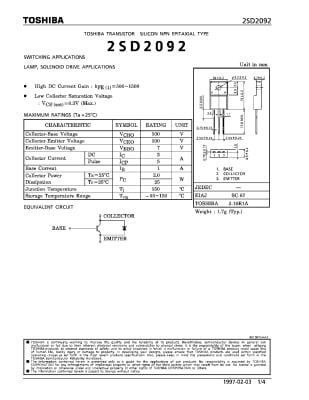 Транзистор 2SD2092 TO-220F