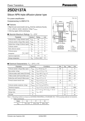 Транзистор 2SD2137A MT-4