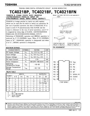 Интегрална схема  TC4021BP DIP-16
