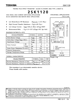 Транзистор 2SK1120 TO-3P