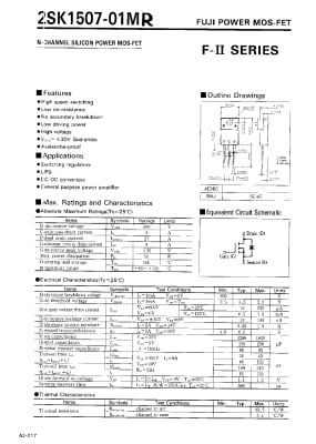Транзистор 2SK1507 TO-220F