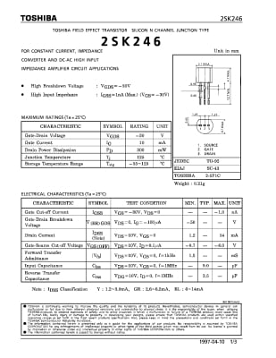 Транзистор 2SK246GR TO-92